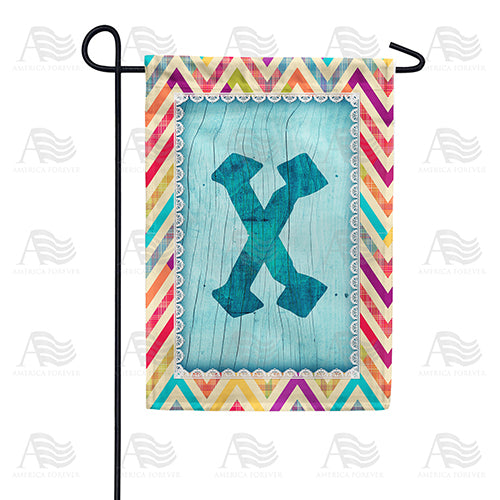 America Forever Multi Color Chevron Monogram Garden Flag