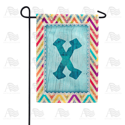 America Forever Multi Color Chevron Monogram Garden Flag