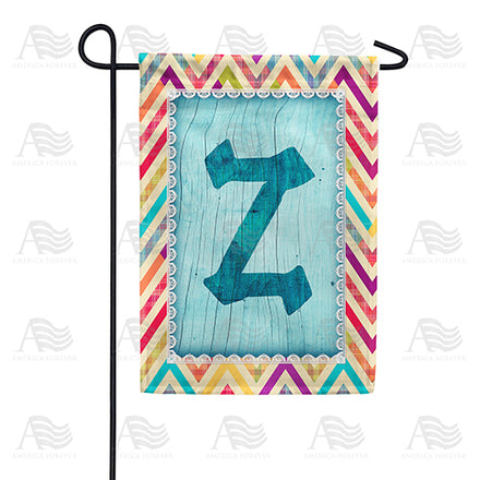 America Forever Multi Color Chevron Monogram Garden Flag