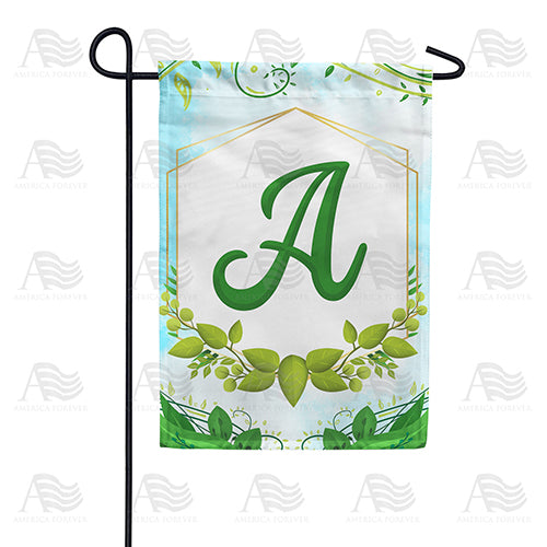 America Forever Rose Greenery Monogram Garden Flag