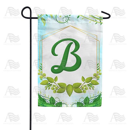 America Forever Rose Greenery Monogram Garden Flag