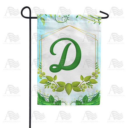 America Forever Rose Greenery Monogram Garden Flag