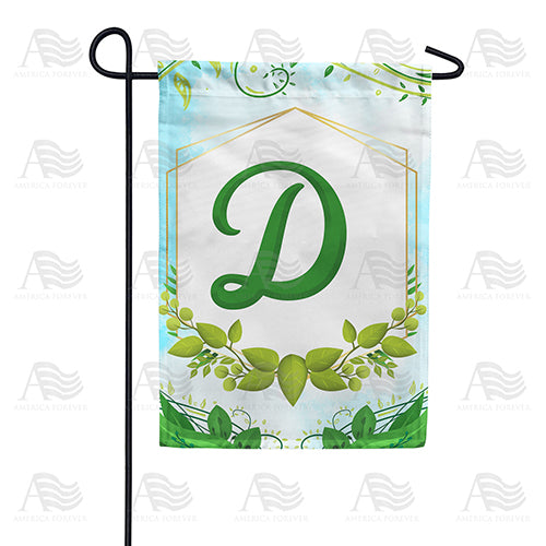 America Forever Rose Greenery Monogram Garden Flag
