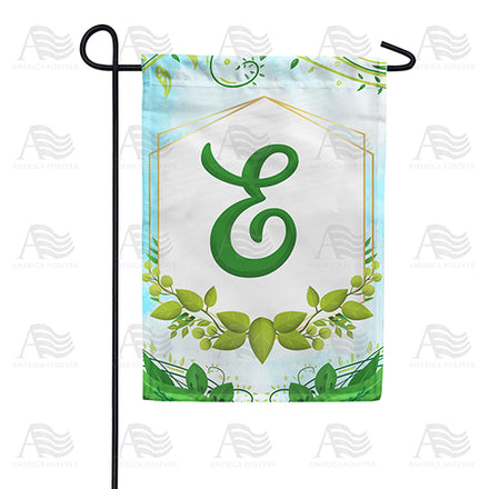 America Forever Rose Greenery Monogram Garden Flag