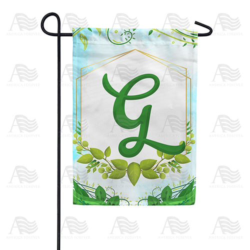 America Forever Rose Greenery Monogram Garden Flag