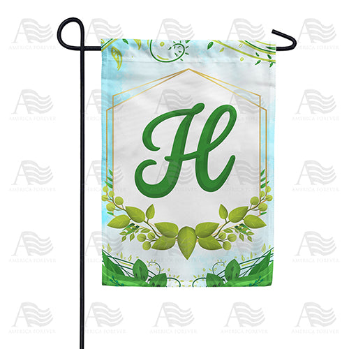 America Forever Rose Greenery Monogram Garden Flag