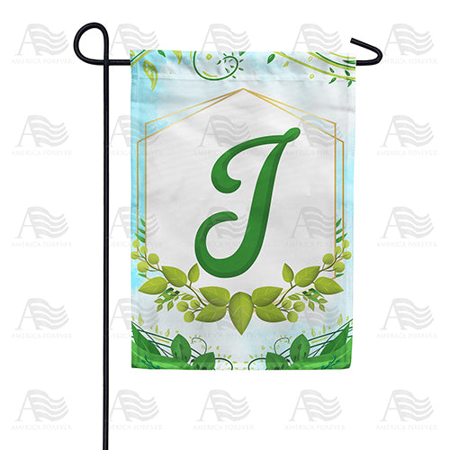 America Forever Rose Greenery Monogram Garden Flag