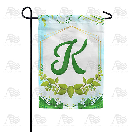America Forever Rose Greenery Monogram Garden Flag