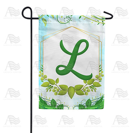 America Forever Rose Greenery Monogram Garden Flag