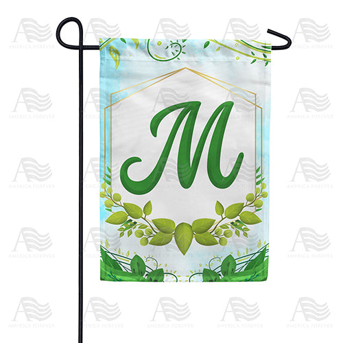 America Forever Rose Greenery Monogram Garden Flag
