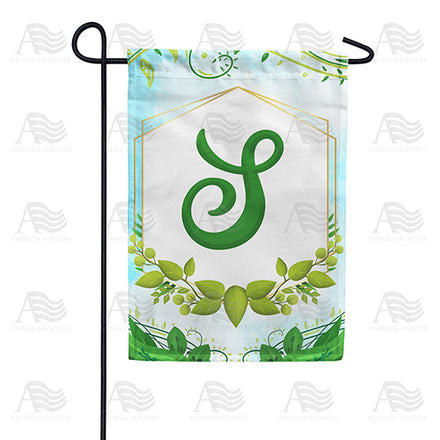 America Forever Rose Greenery Monogram Garden Flag