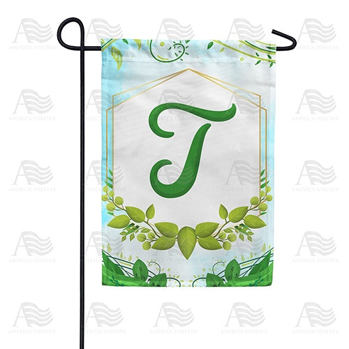 Rose Greenery Monogram Garden Flag