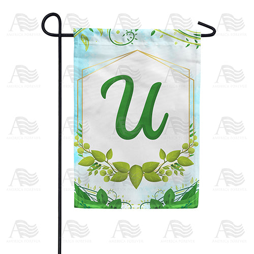 America Forever Rose Greenery Monogram Garden Flag