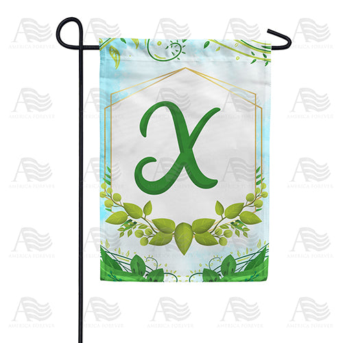 America Forever Rose Greenery Monogram Garden Flag