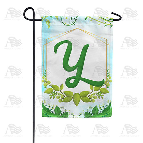 America Forever Rose Greenery Monogram Garden Flag