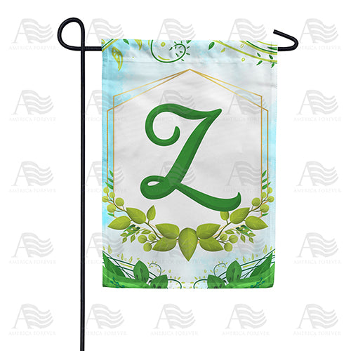 America Forever Rose Greenery Monogram Garden Flag