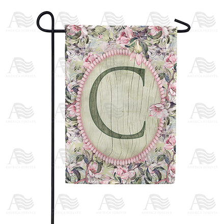 America Forever Pink Petals Monogram Garden Flag