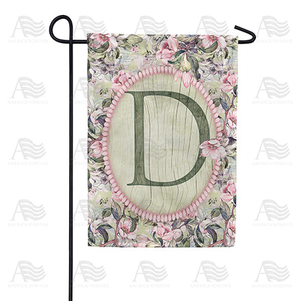 America Forever Pink Petals Monogram Garden Flag