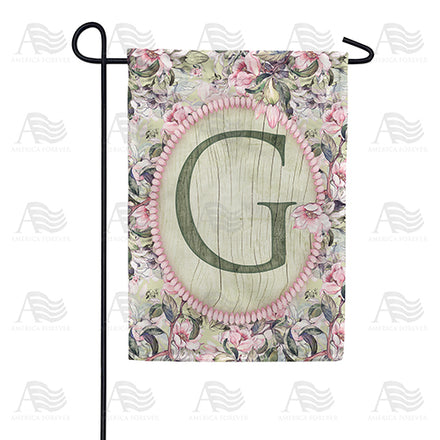 America Forever Pink Petals Monogram Garden Flag