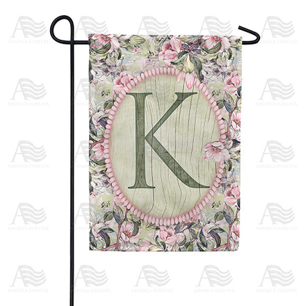 America Forever Pink Petals Monogram Garden Flag