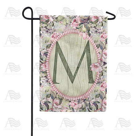America Forever Pink Petals Monogram Garden Flag