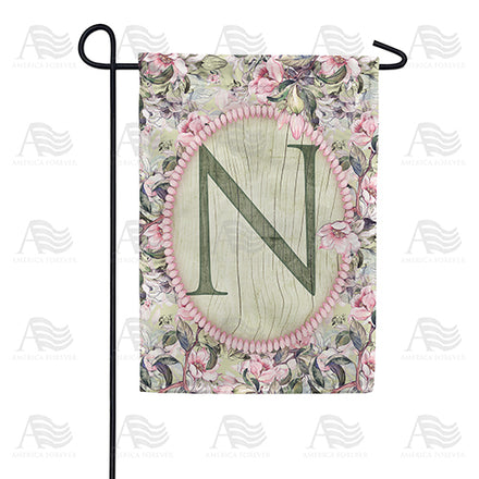 America Forever Pink Petals Monogram Garden Flag