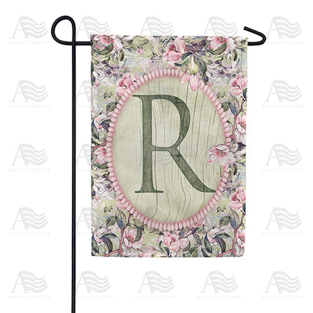 America Forever Pink Petals Monogram Garden Flag