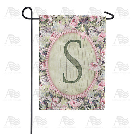 America Forever Pink Petals Monogram Garden Flag