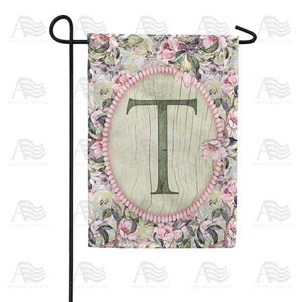 America Forever Pink Petals Monogram Garden Flag