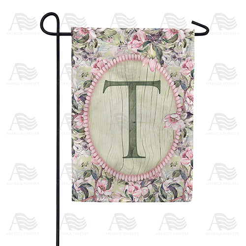 America Forever Pink Petals Monogram Garden Flag