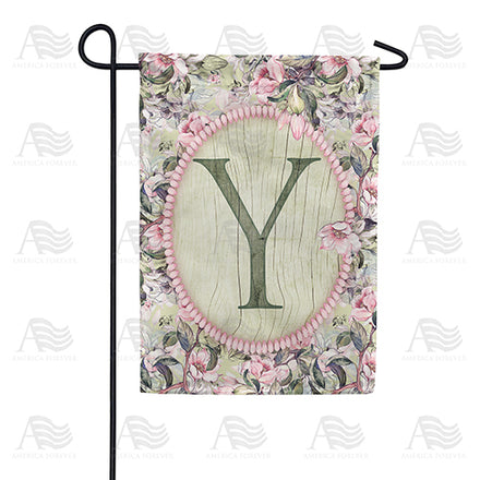 America Forever Pink Petals Monogram Garden Flag