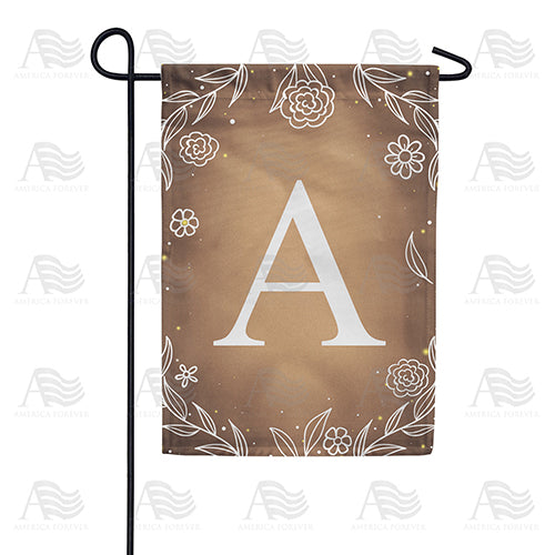 America Forever Bronze Floral Monogram Garden Flag