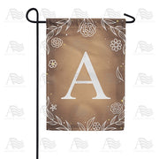Bronze Floral Monogram Garden Flag