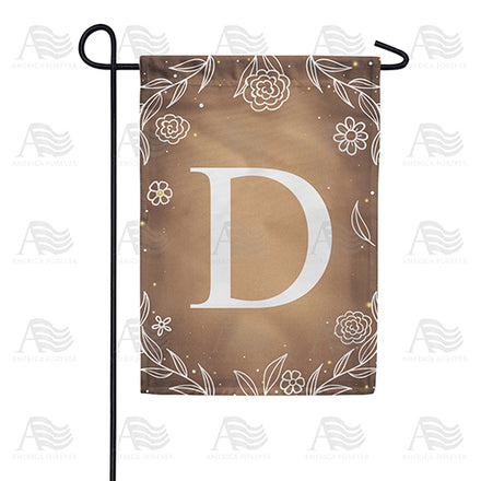 America Forever Bronze Floral Monogram Garden Flag
