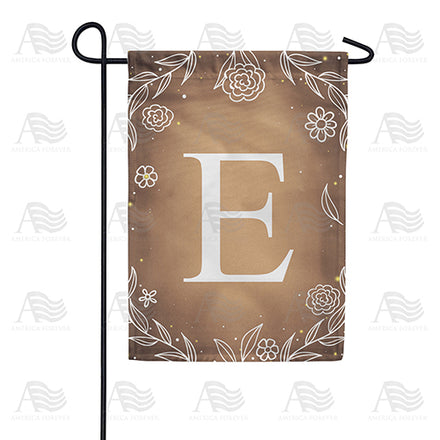 America Forever Bronze Floral Monogram Garden Flag