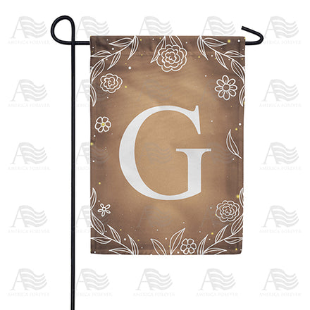 America Forever Bronze Floral Monogram Garden Flag