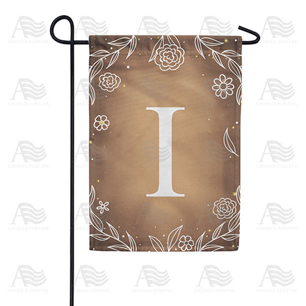 America Forever Bronze Floral Monogram Garden Flag