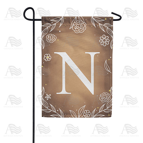 America Forever Bronze Floral Monogram Garden Flag