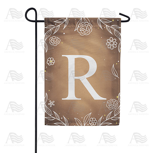 America Forever Bronze Floral Monogram Garden Flag