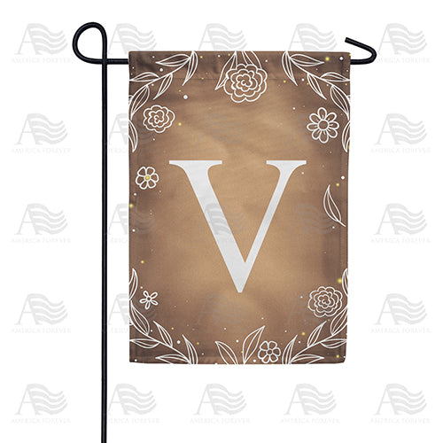 America Forever Bronze Floral Monogram Garden Flag
