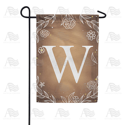 America Forever Bronze Floral Monogram Garden Flag
