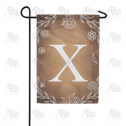 America Forever Bronze Floral Monogram Garden Flag