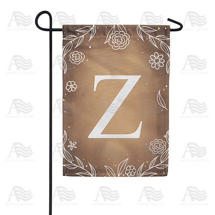 America Forever Bronze Floral Monogram Garden Flag