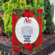 America Forever Personalized Red Poinsettia Garden Flag