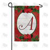 America Forever Red Poinsettia Monogram Garden Flag