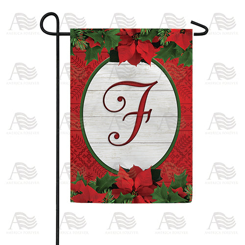 America Forever Red Poinsettia Monogram Garden Flag