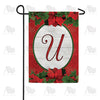 America Forever Red Poinsettia Monogram Garden Flag