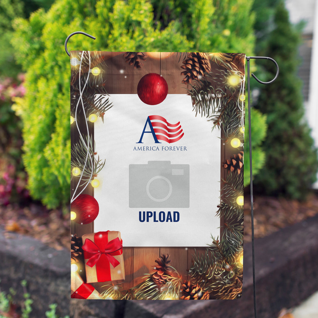 America Forever Personalized Wood Panel Lights Garden Flag