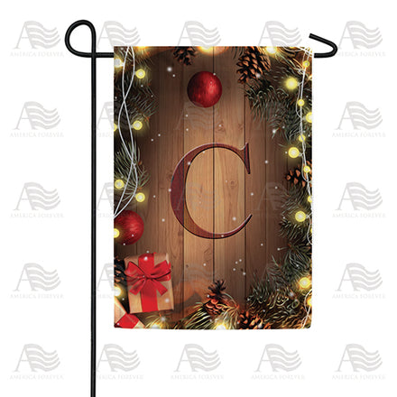 America Forever Wood Panel Lights Monogram Garden Flag
