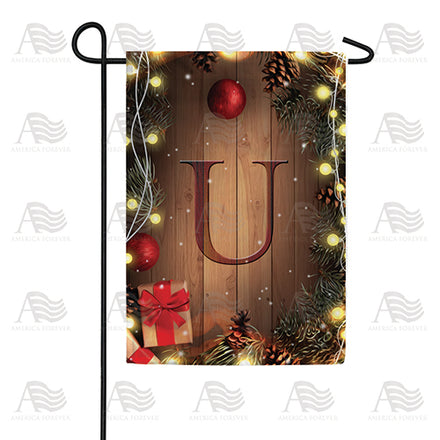 America Forever Wood Panel Lights Monogram Garden Flag